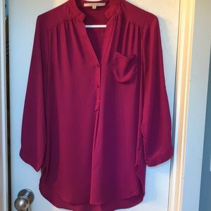 Magenta pink tunic blouse in size M